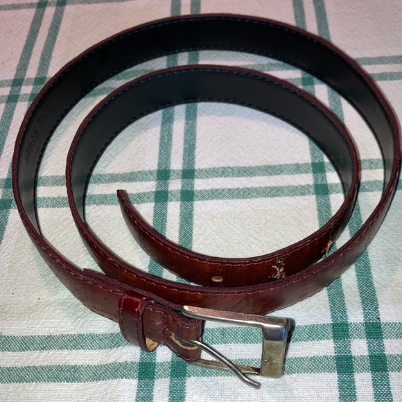 MEXICAN brown pattern leather men’s belt, 40” shows use on spaces $11 - Picture 1 of 5